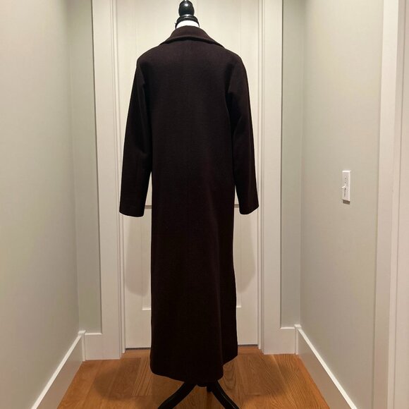 Cinzia Rocca Luxury Brown Angora & Wool Long Coat - Size 10 - Picture 3 of 11